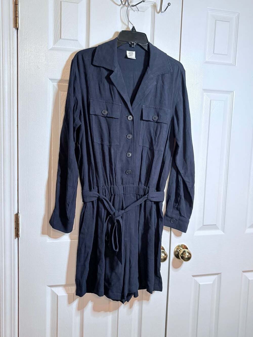 Good Hart Navy Cargo Romper with Tie Belt #1144 - Picture 6 of 8